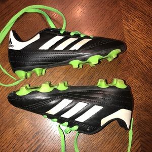 Adidas size 12K soccer cleats & med shin guards